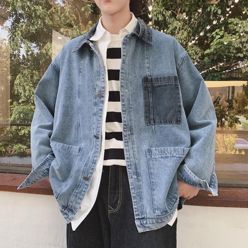Winter Clothing Brand - Sonbahar Düğmeli Kovboy Ceket Erkek Kore